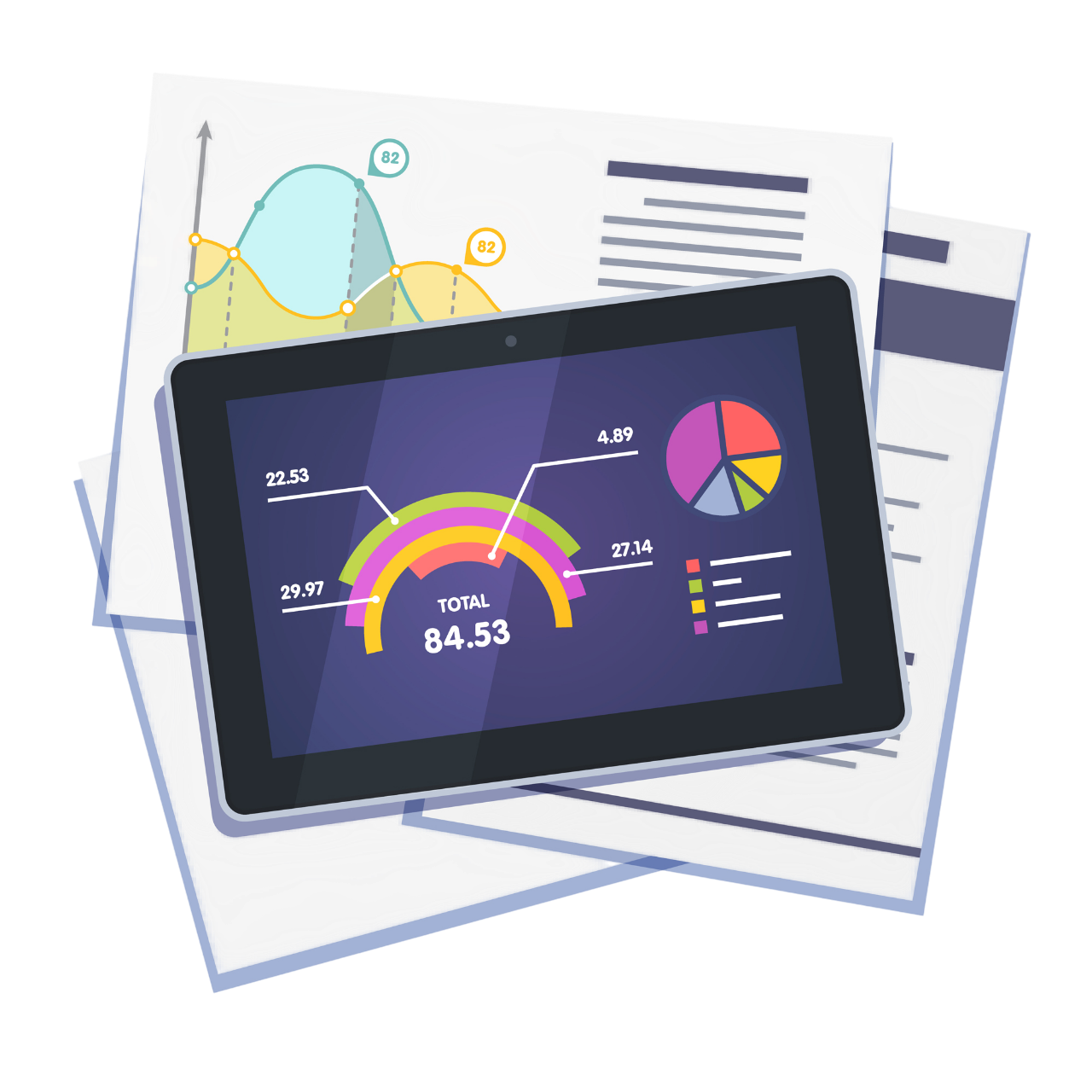 Analytics and Reporting ERP Illustration